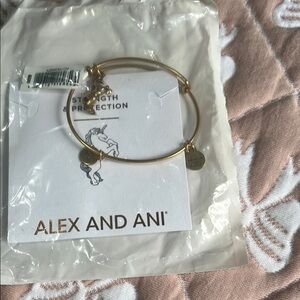 Alex and Ani Gold Expandable unicorn Bangle Bracelet